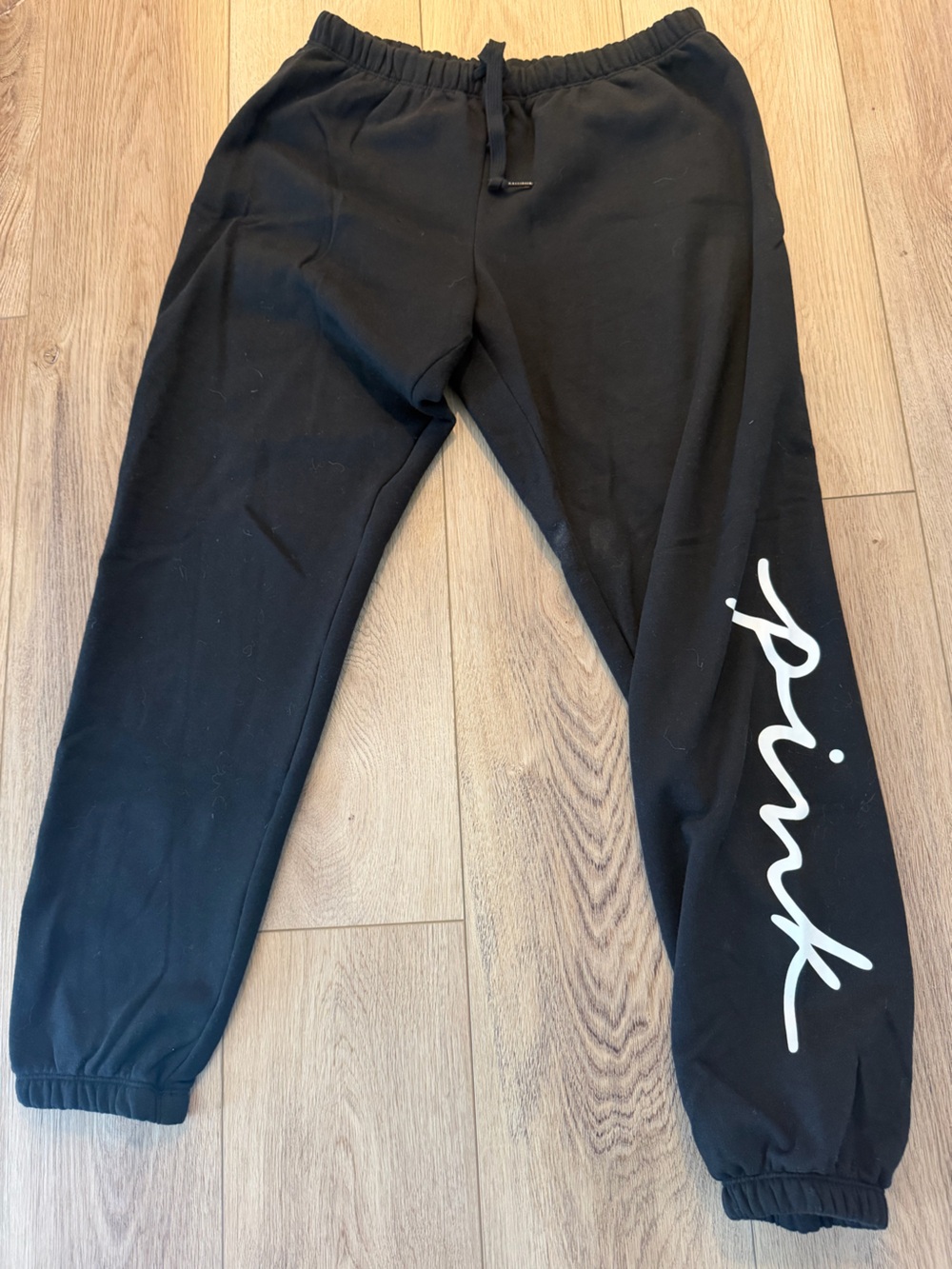 PINK Victoria's Secret Black Hoodie with Logo Tag